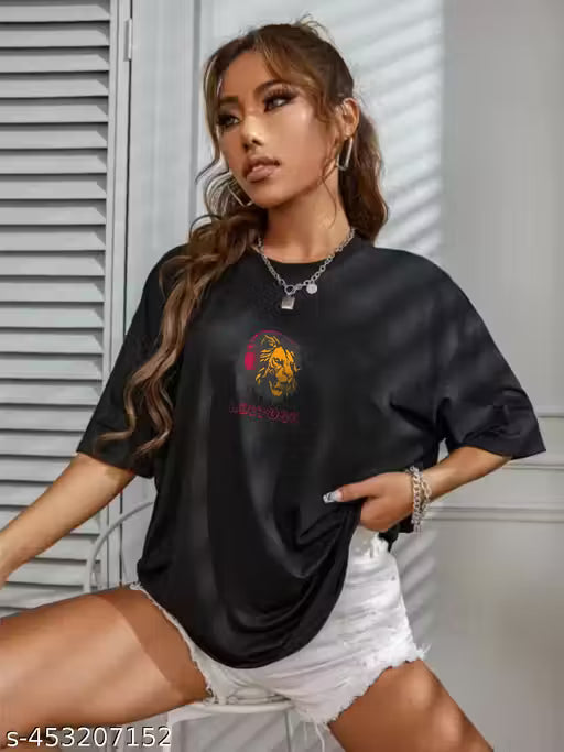 Rock N Roll Graffiti Oversized Black T-Shirt