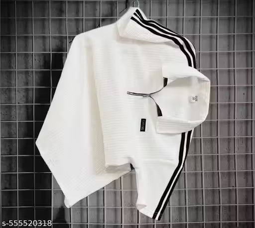Premium White Textured Sweatshirt