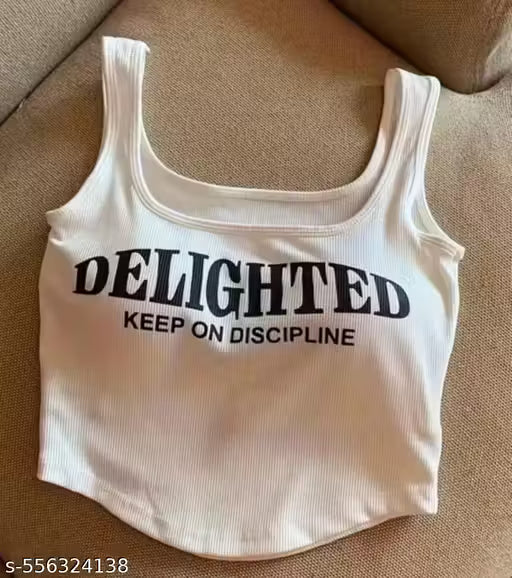 Delighted Ribbed Crop Tank Top