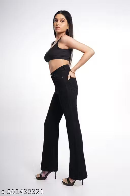 High-Waisted Flared Denim Jeans