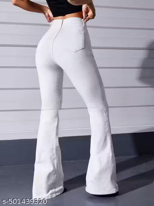 High-Waisted Flared Denim Jeans