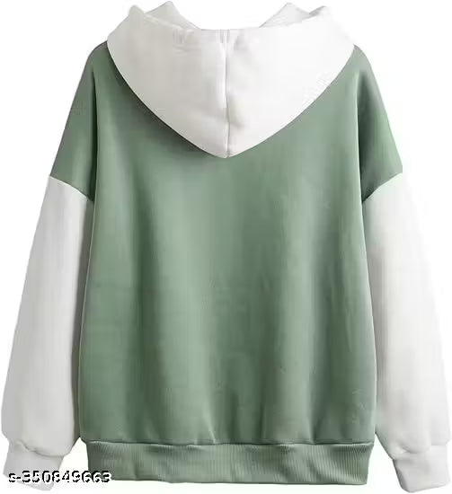 Sage Green Color Block Hoodie