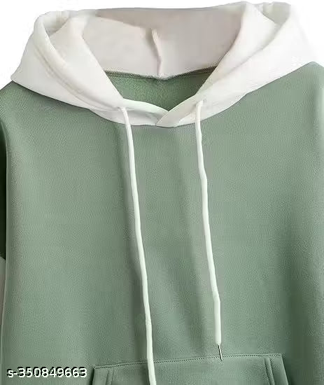 Sage Green Color Block Hoodie