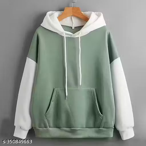 Sage Green Color Block Hoodie