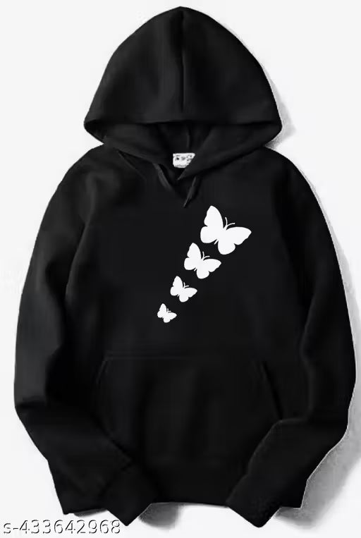 Black Butterfly Hoodie - Trendy Pullover Sweatshirt