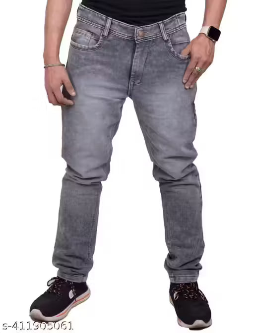 Men's Grey Slim Fit Denim Jeans