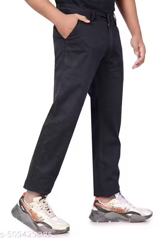 Black Relaxed Fit Track Pants