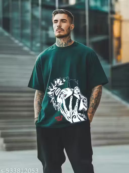 Graphic Oversized T-Shirt -Green